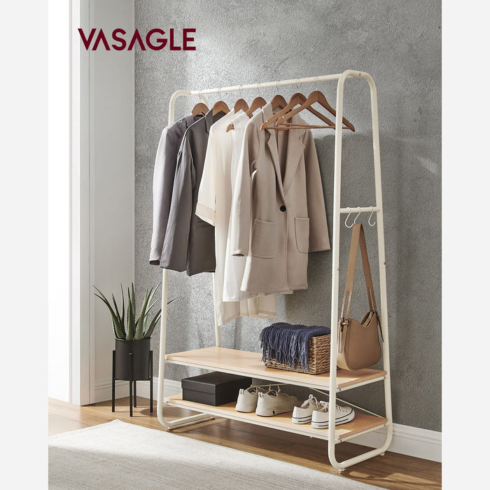 AUSLAUF VASAGLE | Industrial Pipe Clothes Rack, Oak und creme RGR112W09