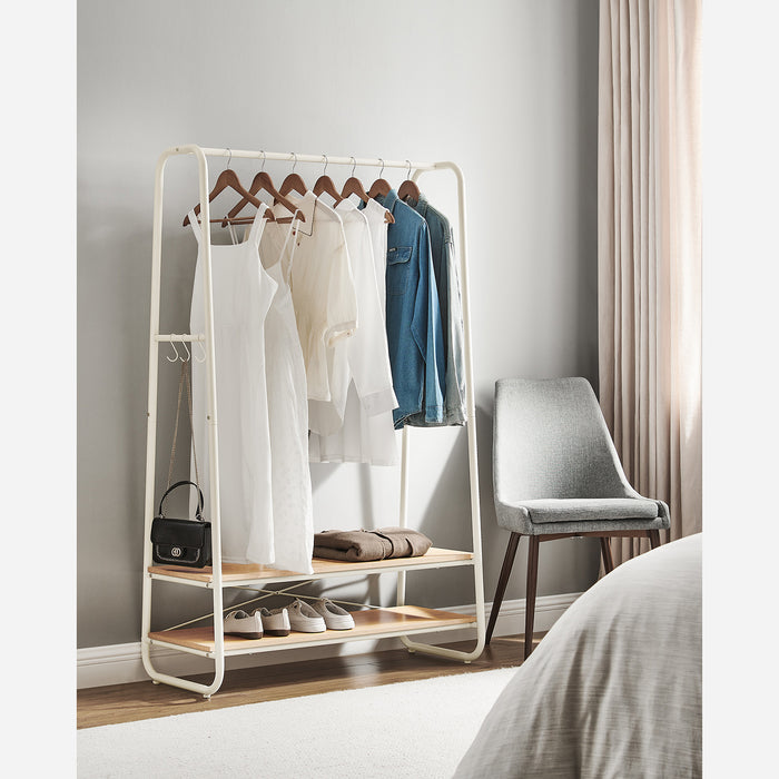 AUSLAUF VASAGLE | Industrial Pipe Clothes Rack, Oak und creme RGR112W09