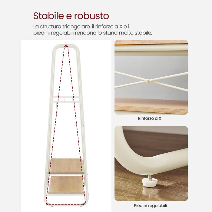 AUSLAUF VASAGLE | Industrial Pipe Clothes Rack, Oak und creme RGR112W09