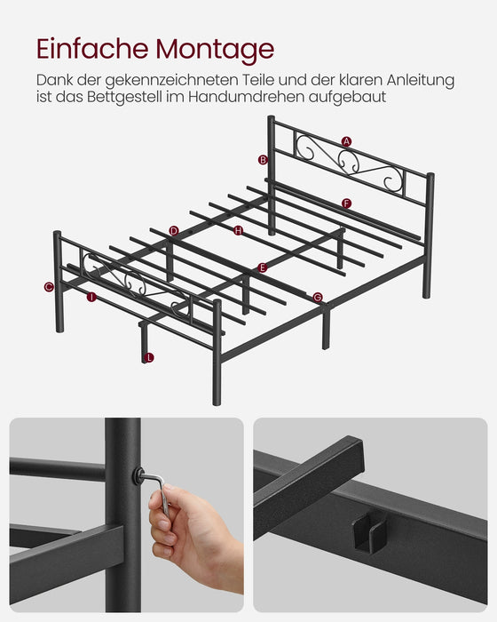 NEU | VASAGLE | Doppelbettgestell aus Metall