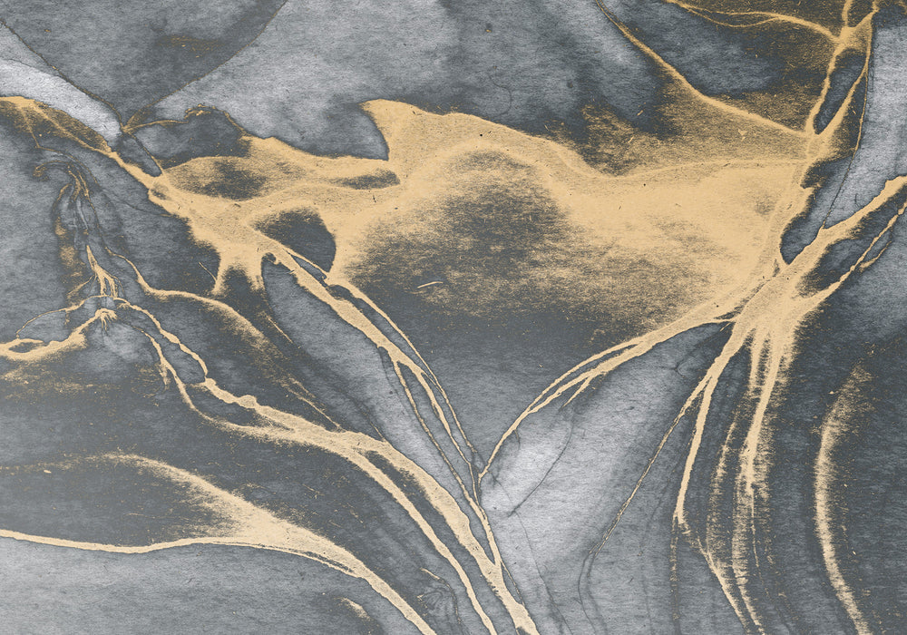 Digitaldruck Vlies Fototapete | Ink Gold Fluid | 300 x 280 cm