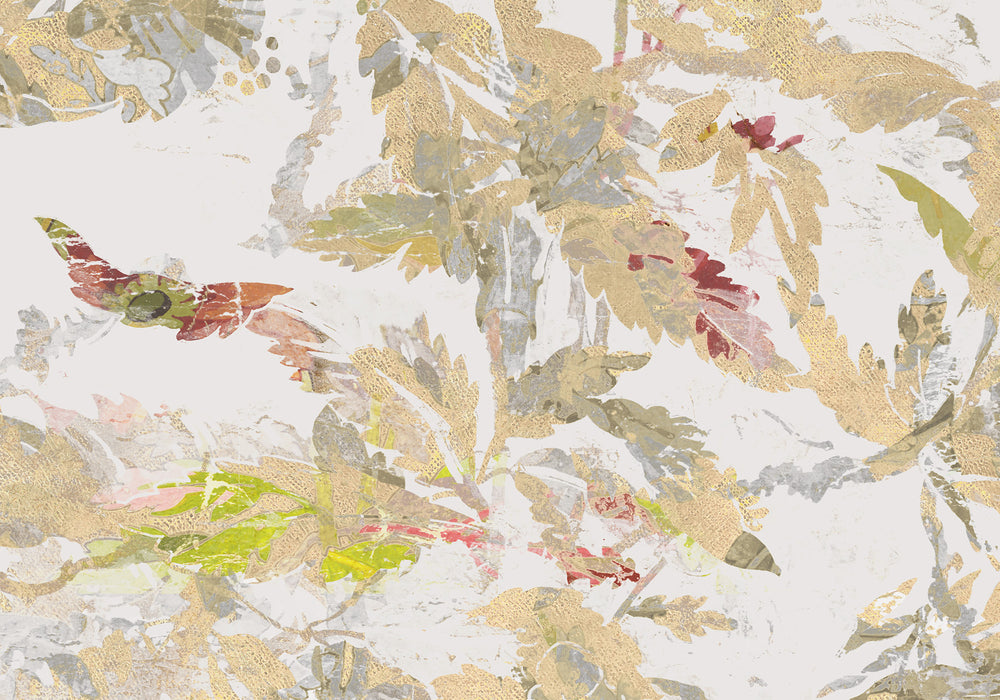 Digitaldruck Vlies Fototapete | Golden Feathers | 300 x 280 cm