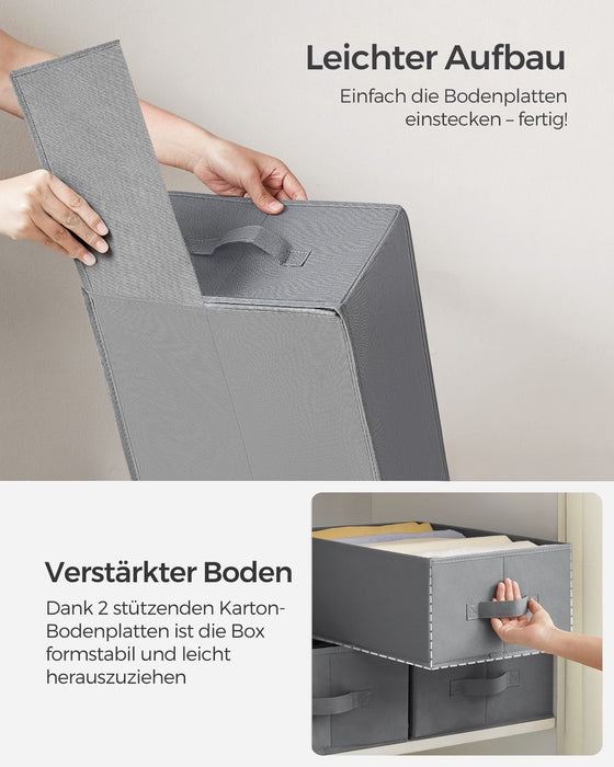 SONGMICS | Kleiderschrank-Organizer 6 Fächer 4er Set taubengrau
