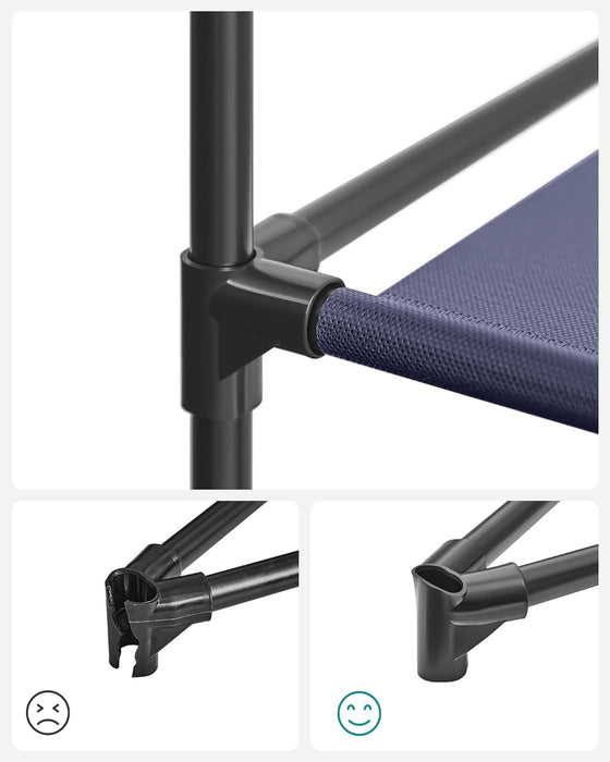 AUSLAUF SONGMICS | Fabric Wardrobe, faltbar Closet with Hanging Rail, Clothes Rack, Storage Organiser for Bags, Shoes, Living Room, Bedroom, Cloakroom, 45 x 150 x 175 cm, Dark Blue RYG012I02