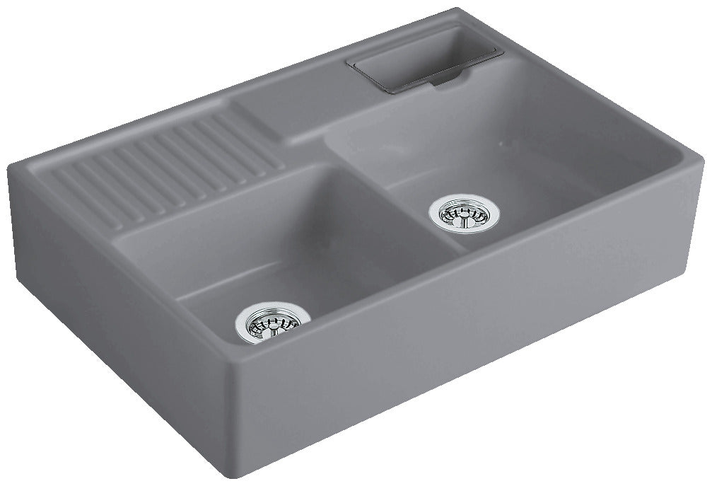 Villeroy & Boch | Spülstein Doppelbecken | Spülstein | Keramik | graphit grau