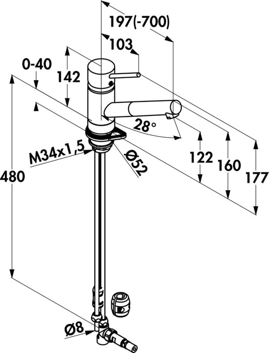 Kludi | Scope 4 | Einhebelmischer | chrom | Niederdruck