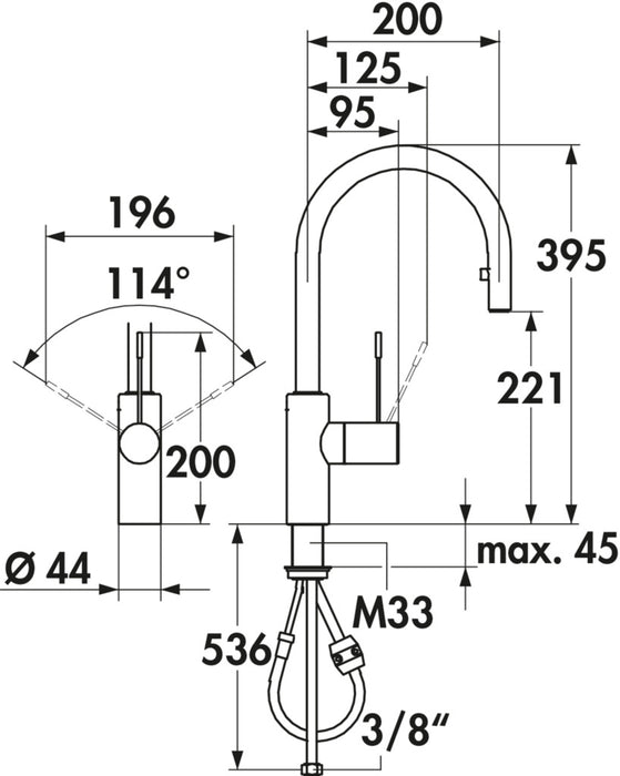 KWC | KWC Ono 3, Spültischarmatur, chrom, Hochdruck