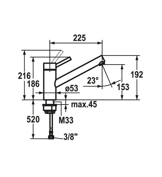 KWC | Inox 1 | Einhebelmischer | Edelstahl | Hochdruck