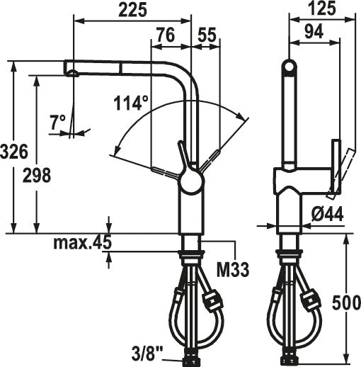 KWC | KWC Livello 2E, Spültischarmatur, chrom, Hochdruck