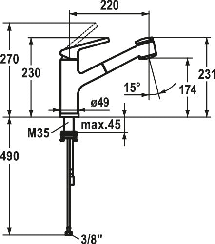 KWC | KWC Luna E5 Fensterarmatur, Spültischarmatur, chrom, Hochdruck