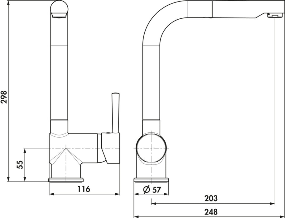 Naber | Drive 2 | Einhebelmischer | chrom | Niederdruck