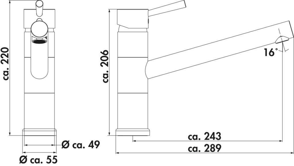 Naber | Glacier 1 | Einhebelmischer | edelstahlfarbig | Hochdruck