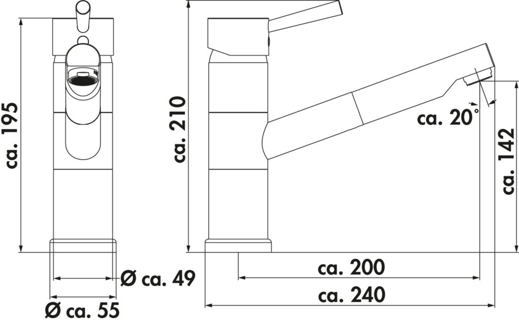 Naber | Glacier 2 | Einhebelmischer | chrom | Hochdruck