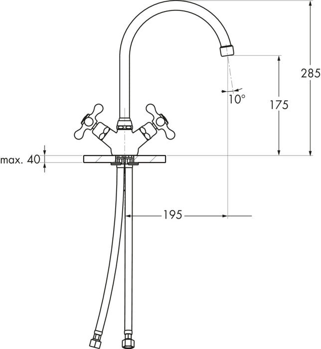 Naber | Passato 3 | Zweigriffarmatur | chrom | Hochdruck