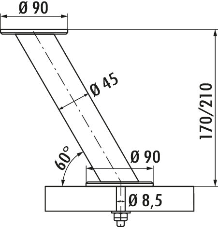 Naber | Capitello 2 | Konsole | chrom poliert | H 170 mm | Rohr-Ø 45 mm