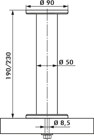 Naber | Typ 41 | Konsole | Edelstahl | H 190 mm | Rohr-Ø 50 mm