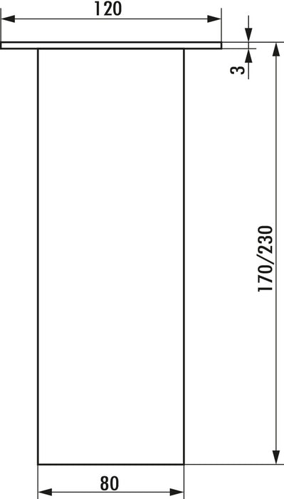 Naber Rhodos 1, Konsole, schwarz matt, H 170 mm