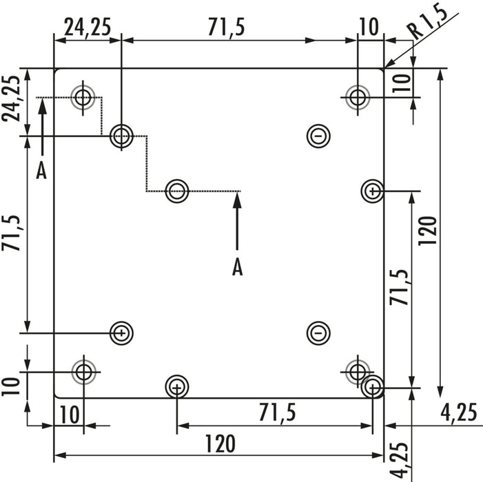 Naber | Rhodos 1 | Konsole | edelstahlfarbig | H 170 mm