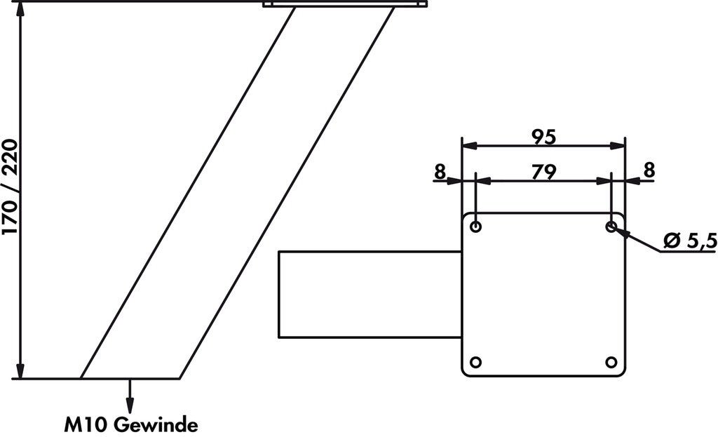 Naber | Typ 50 | Konsole | Aluminium eloxiert | H 220 mm