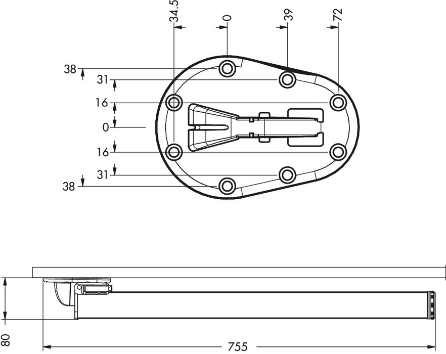 Naber | Click rund | Stützfuß | edelstahlfarbig