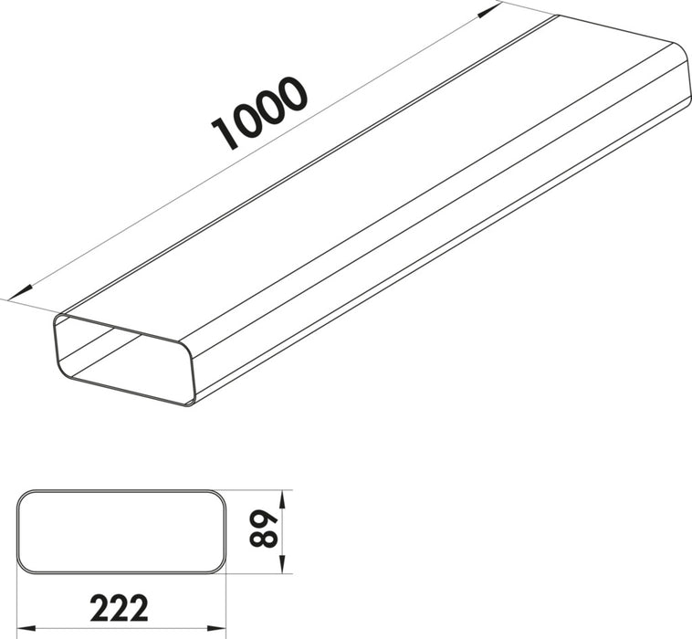 Naber | F-VRO 150 Flachkanalrohr | Lüftungsrohr | weiß