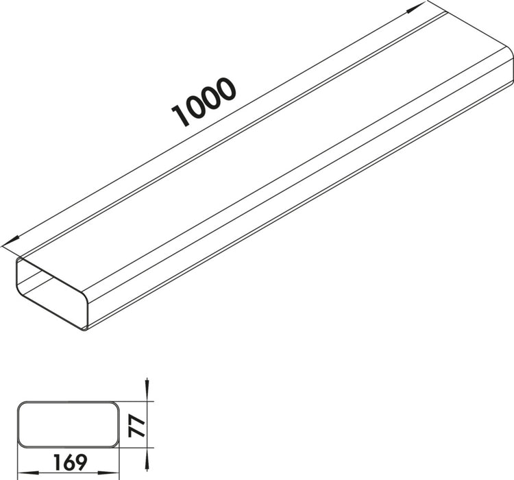 Naber | MF-VRO 125 Flachkanalrohr | Lüftungsrohr | weiß