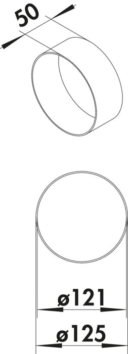 Naber | T-VBS 125 Rohrverbinder round | Verbindungselement | weiß