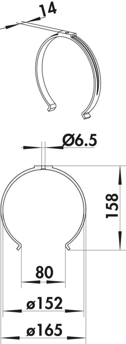 Naber | Rundkanalhalterung 150 | Abluftzubehör | weiß | Ø 150 a mm