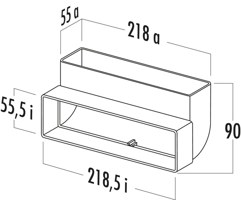 Naber | T-RBV 1 System 125 Breitkanalrohrbogen | Verbindungselement | weiß