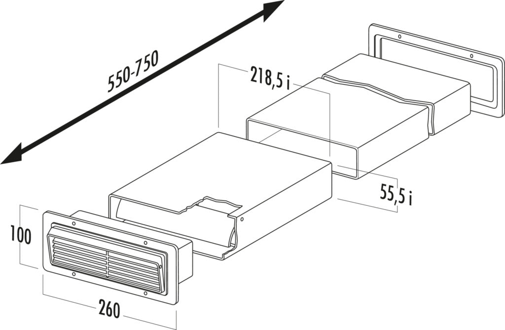 Naber | T-GILÜF 4 System 125 Breitkanal-Mauerkasten | ziegelrot