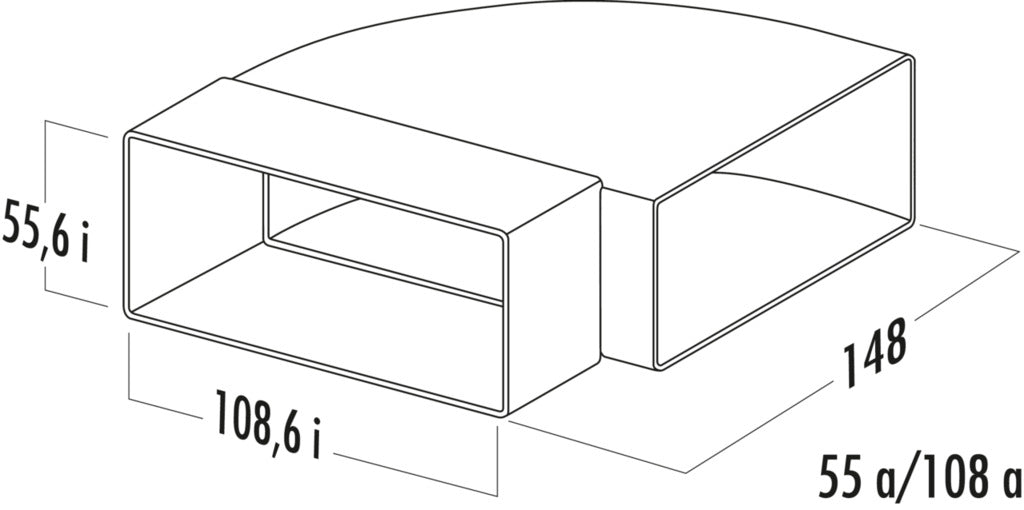 Naber | N-RBH 100 Rohrbogen horizontal 90° | Verbindungselement | weiß