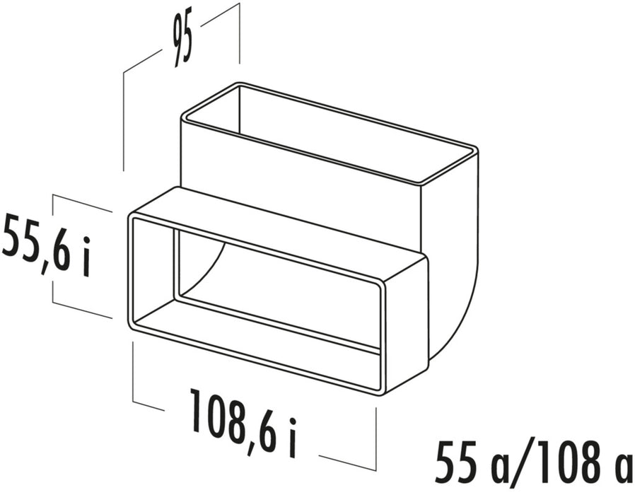 Naber | N-RBV 100 Rohrbogen vertikal 90° | Verbindungselement | weiß