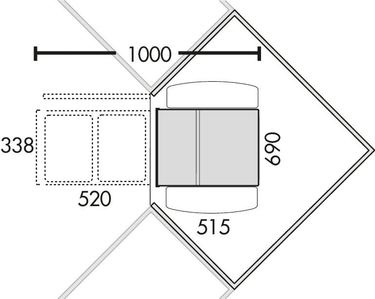 Naber | Corner Boy 2 (für Diagonaleckschränke) Abfallsammler für Eckschränke alu grau