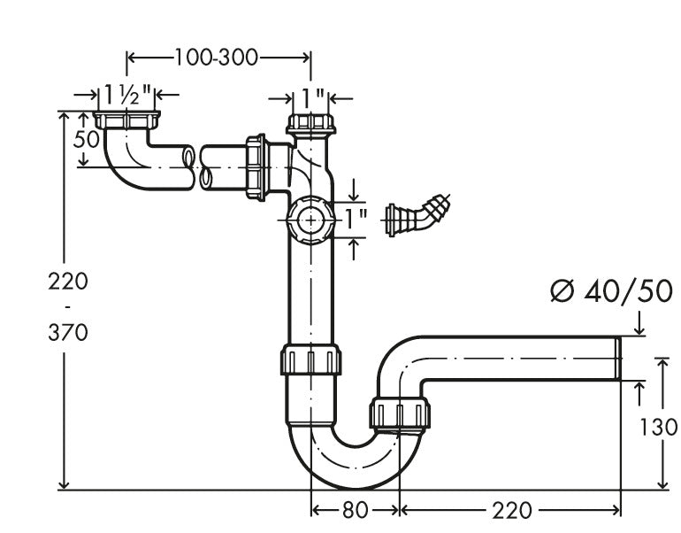 Naber | Raumschaffer | Siphon | 1 ½" x Ø 50 mm
