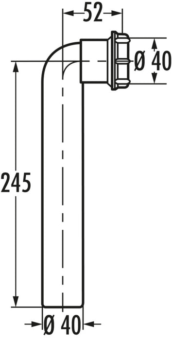Naber | Ablaufbogen 90° | Abflussrohr | weiß
