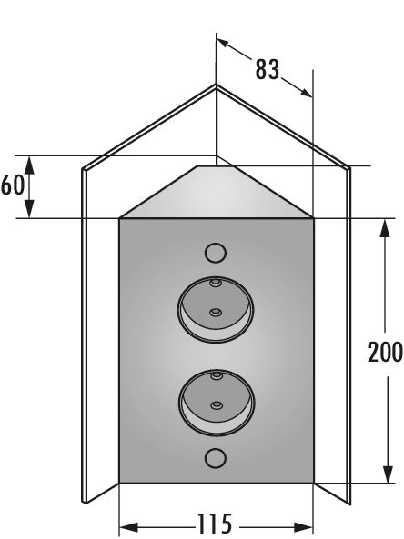 Naber | Mira ES2 | Ecksteckdosenelement | schwarz