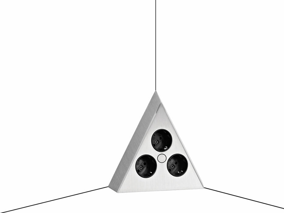 Naber | Mira Dreieck | Ecksteckdosenelement | Edelstahl