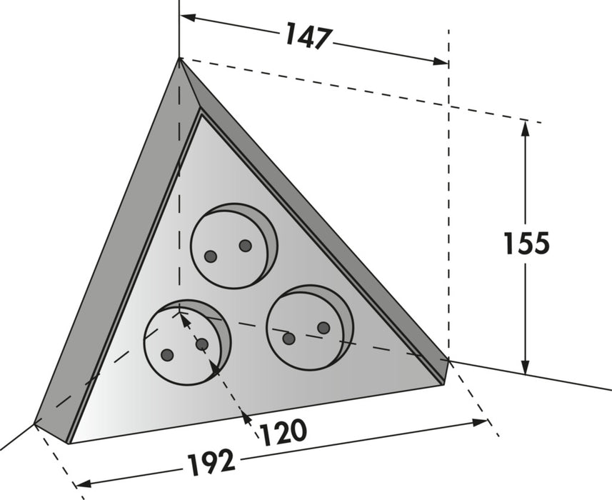 Naber | Mira Dreieck | Ecksteckdosenelement | Edelstahl