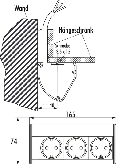 Evoline | Evoline® Dock | Aufbausteckdosenelement | schwarz matt