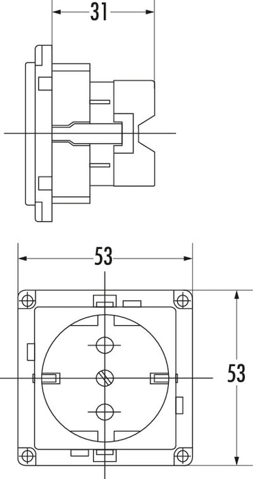 Naber | Schukosteckdose mit Klappdeckel | Steckdose | silberfarbig/schwarz