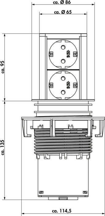 Naber | Elevator 2 | Einbausteckdosenelemente | mit Schukosteckdosen