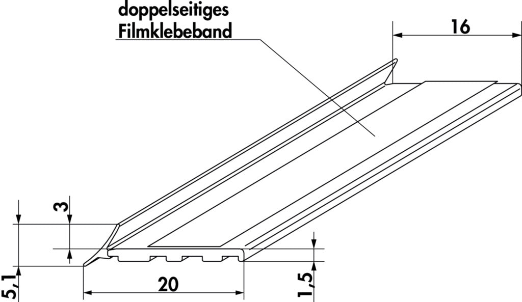 Naber | Primo | System Dichtprofil, Wandanschlussprofil, transparent
