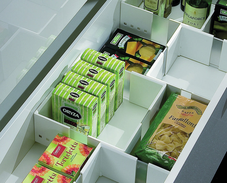 Naber | Schubladeneinsatz Cuisio Flex Schrankausstattung 4er Set weiß-transluzent Ecken weiß