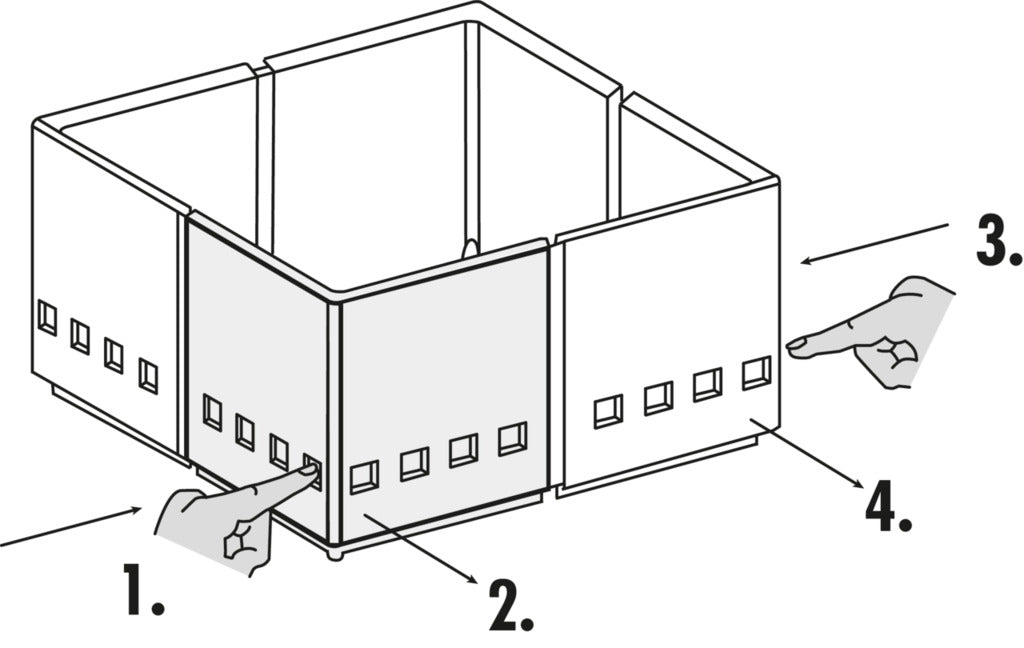 Naber | Schubladeneinsatz Cuisio Flex Schrankausstattung 4er Set graphit-transluzent Ecken schwarz