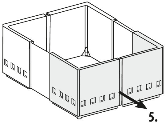 Naber | Schubladeneinsatz Cuisio Flex Schrankausstattung 2er Set graphit-transluzent Ecken schwarz