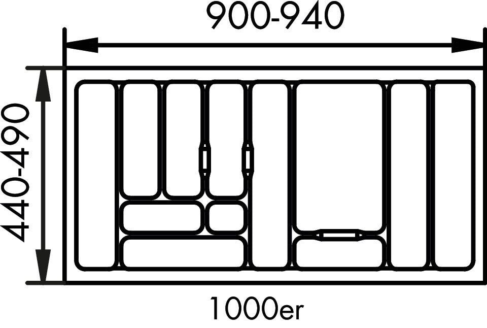 Naber | Besteckeinsatz 1 | Besteckkasten | 1000er Schrank