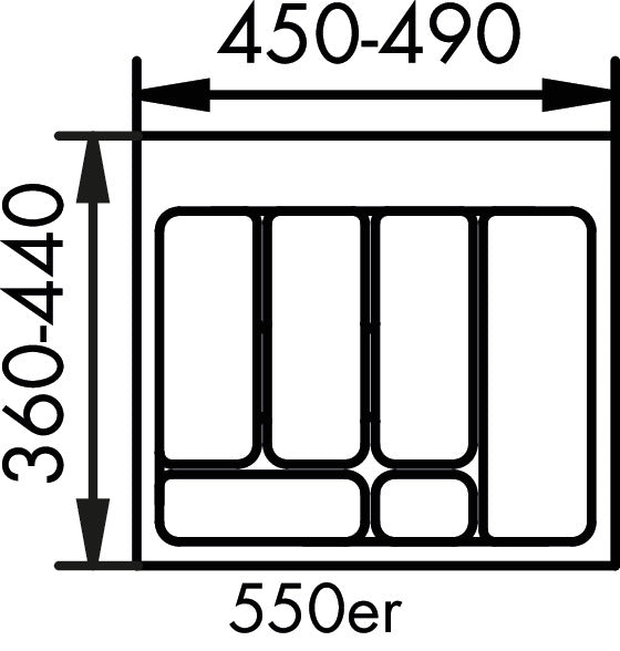 Naber | Besteckeinsatz 2 | Besteckkasten | 550er Schrank