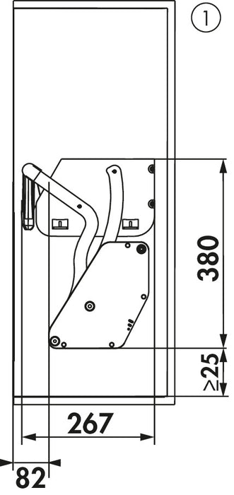 Kesseböhmer | iMove-Set Single Tray | Liftbeschlag | für 900er Schrank | B 862 mm