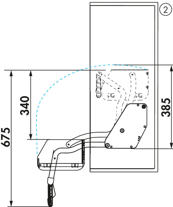 Kesseböhmer | iMove-Set Single Tray | Liftbeschlag | für 900er Schrank | B 862 mm