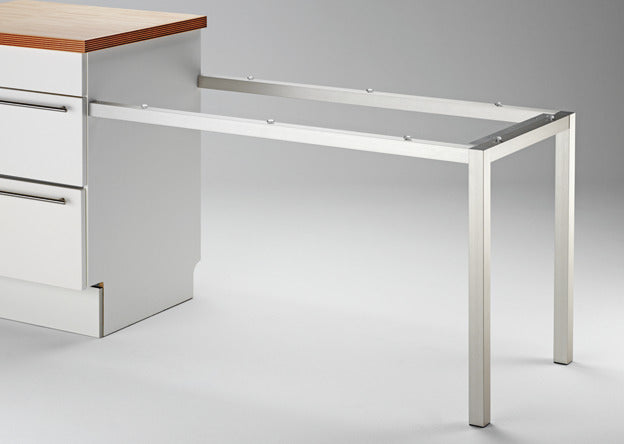 Wesco | Ansatztisch ATG40, Tischgestell, edelstahlfarbig gebürstet